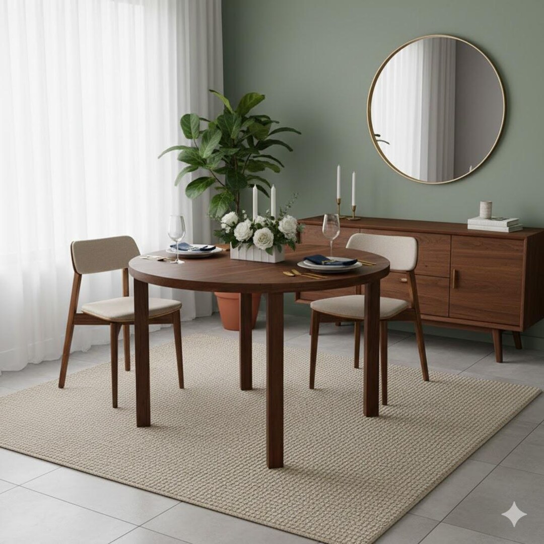 Handmade Solid Wood Round Dining Table – Modern Scandinavian Design - Etsy