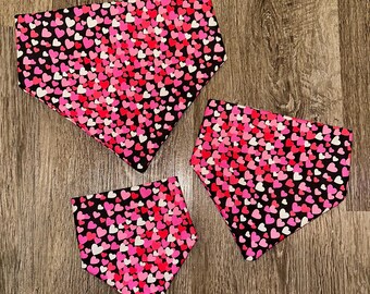 Pink Red Heart Valentine’s Elastic Dog Bandana