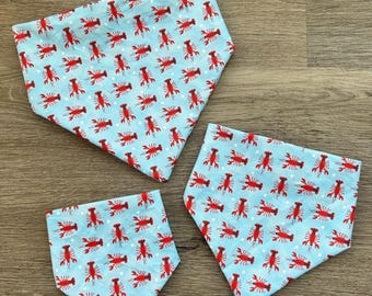 Lobster Print Elastic Dog Bandana