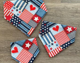 4th of July Patched Elastic Dog Bandana