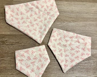 Pink Bow Elastic Dog Bandana