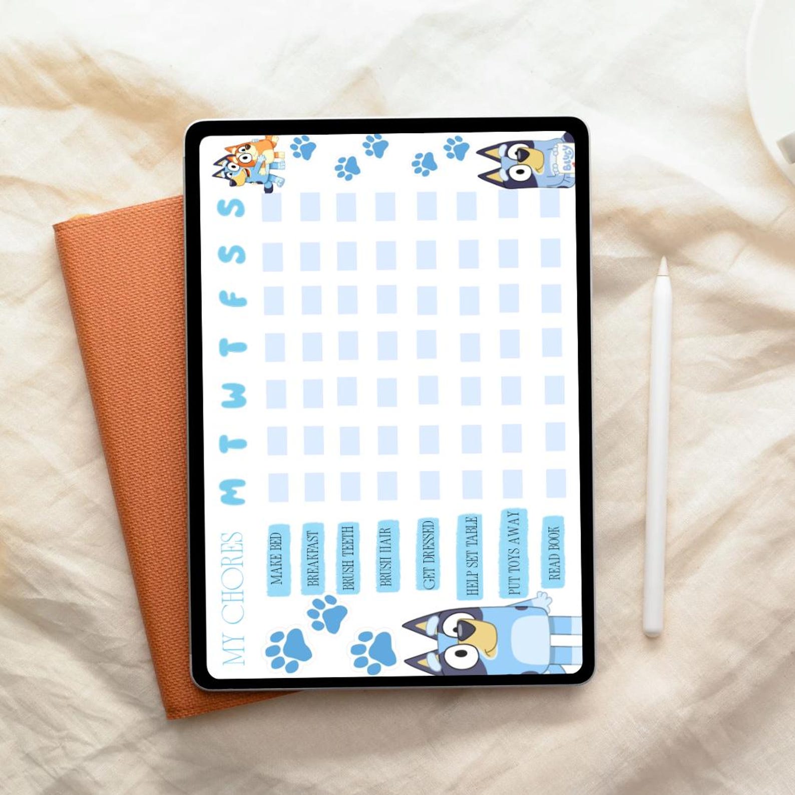 Daily Routine Bluey Editable Bluey My Chores Chart for Kids | Printable Reward Chart | Editable ...