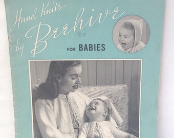 Vintage 1945 Hand Knits by Beehive For Babies - Vintage Baby Knitting Book / Vintage Knitting / Forties Knitting / Knitting For Baby