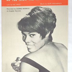 1968 Do You Know The Way to San Jose Sheet Music: Burt Bacharach & Dionne Warwick