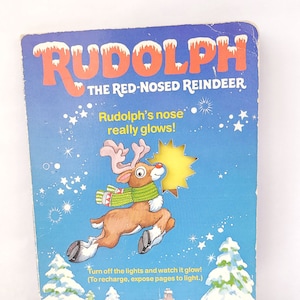 1987 Rudolph The Red-Nosed Reindeer - A Night Light Book - Vintage Eighties Kid&#39;s Christmas Book