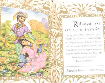 Rubaiyat de Omar Khayyam de 1947 - Libro antiguo ilustrado de poesía persa