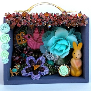 Ode to Spring - One of a Kind Mixed Media Cigar Box Assemblage - Cigar Box Art / Diorama Box / Assemblage Art