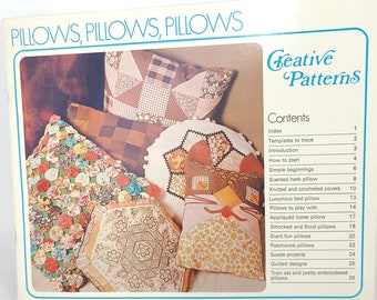 Vintage 1975 Creative Patterns Pillows, Pillows, Pillows Book - Vintage Pillow Patterns / Vintage Craft Book / Vintage Sewing Book