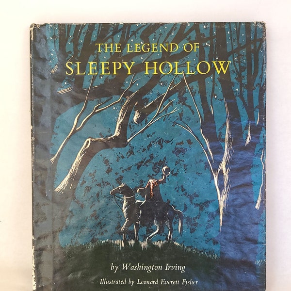 Vintage 1966 The Legend of Sleepy Hollow door Washington Irving Geïllustreerd door Leonard Everett Fisher - Vintage Kids Book / Rare Kids Book