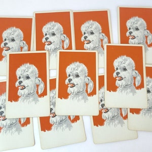 Carte da gioco cane barboncino vintage - 11 carte - Carte vintage / Carte barboncino / Carte kitsch