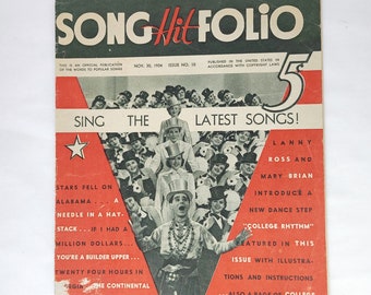 Vintage 1934 Song Hit Folio Sheet Music Book - Vintage Sheet Music / Thirties Sheet Music / Vintage Music