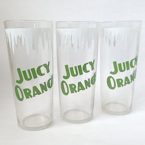 Vintage 1930s Hungerford Smith Orange Juice Glasses - Set of 6