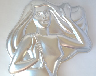 1986 Barbie Cake Tin Pan by Wilton - Vintage Eighties Baking / Kid&#39;s Birthday