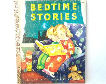 Vintage 1960's Bedtime Stories - A Little Golden Book - Vintage Kids Book / Retro Kids Book / Kitschy Kids Book / Kitschy Cute