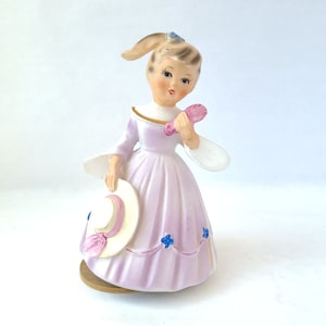 Vintage Schmid Bros Birthday Girl Musical Figurine in Purple Vintage Figurine / Kitschy Cute / Vintage Birthday / Vintage Kitsch image 1