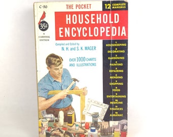 millésime 1954 The Pocket Household Encyclopedia par N.H. et S.K. Mager - Encyclopédie de la maison / Livre de réparation de maison / Cadeau de pendaison de crémaillère