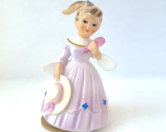 Vintage Schmid Bros Birthday Girl Musical Figurine in Purple - Vintage Figurine / Kitschy Cute / Vintage Birthday / Vintage Kitsch