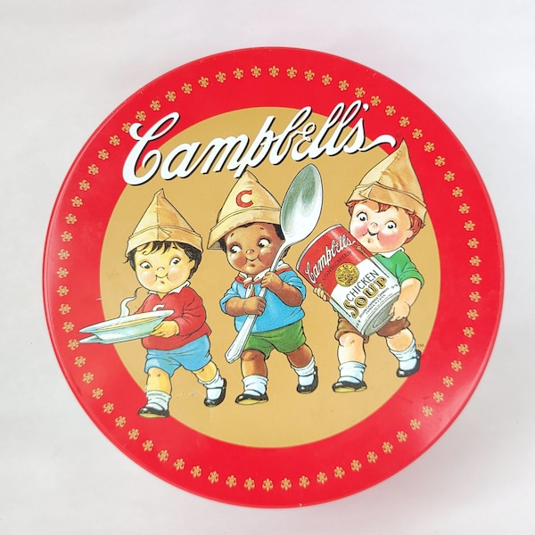 Vintage Campbells' Soup Kids Cookie Tin Box - Vintage Tin Box / Advertising Tin / Campbell's Kids / Campbell's Tin / Campbell's Box