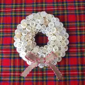 Wreath Button Pattern Upcycled Vintage Button Wreath in Shell White - 4 Inches - Vintage ...