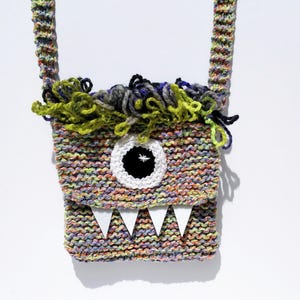 Silly Cyclops Monster Bag - Purple and Green - Fun Gift For Kids / Cyclops Bag / Silly Bag / Kids Purse / Bag For Kids / Monster Purse