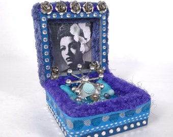 Billie Holiday Altar Shrine Box - Único en su clase / Conjunto de medios mixtos / Caja de altar / Lady Sings The Blues