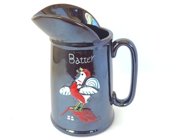 Vintage Batter Krug mit Hahn - Vintage Batter Punch / Vintage Küche / Bauernhausküche
