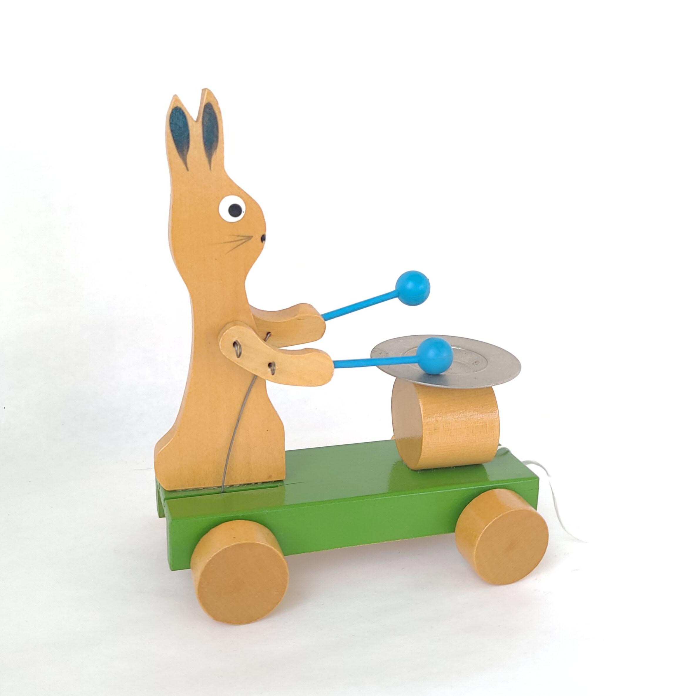 élégant ancien sculpté en bois lapin figurine isolé élément exclusif