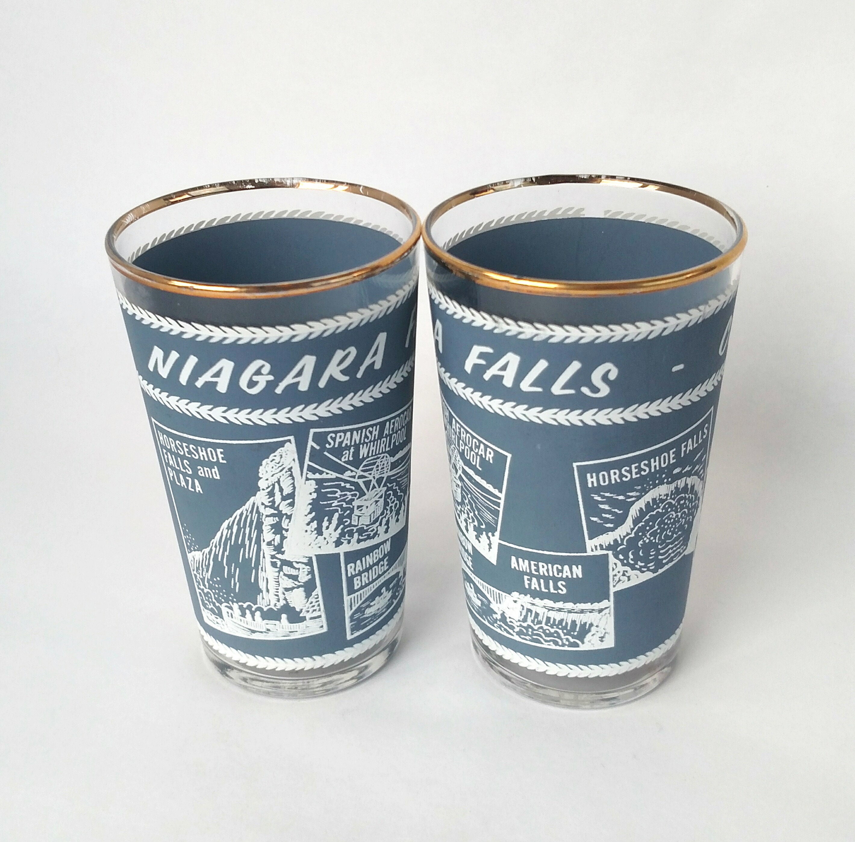 Set of 2 Vintage Niagara Falls Souvenir Glasses