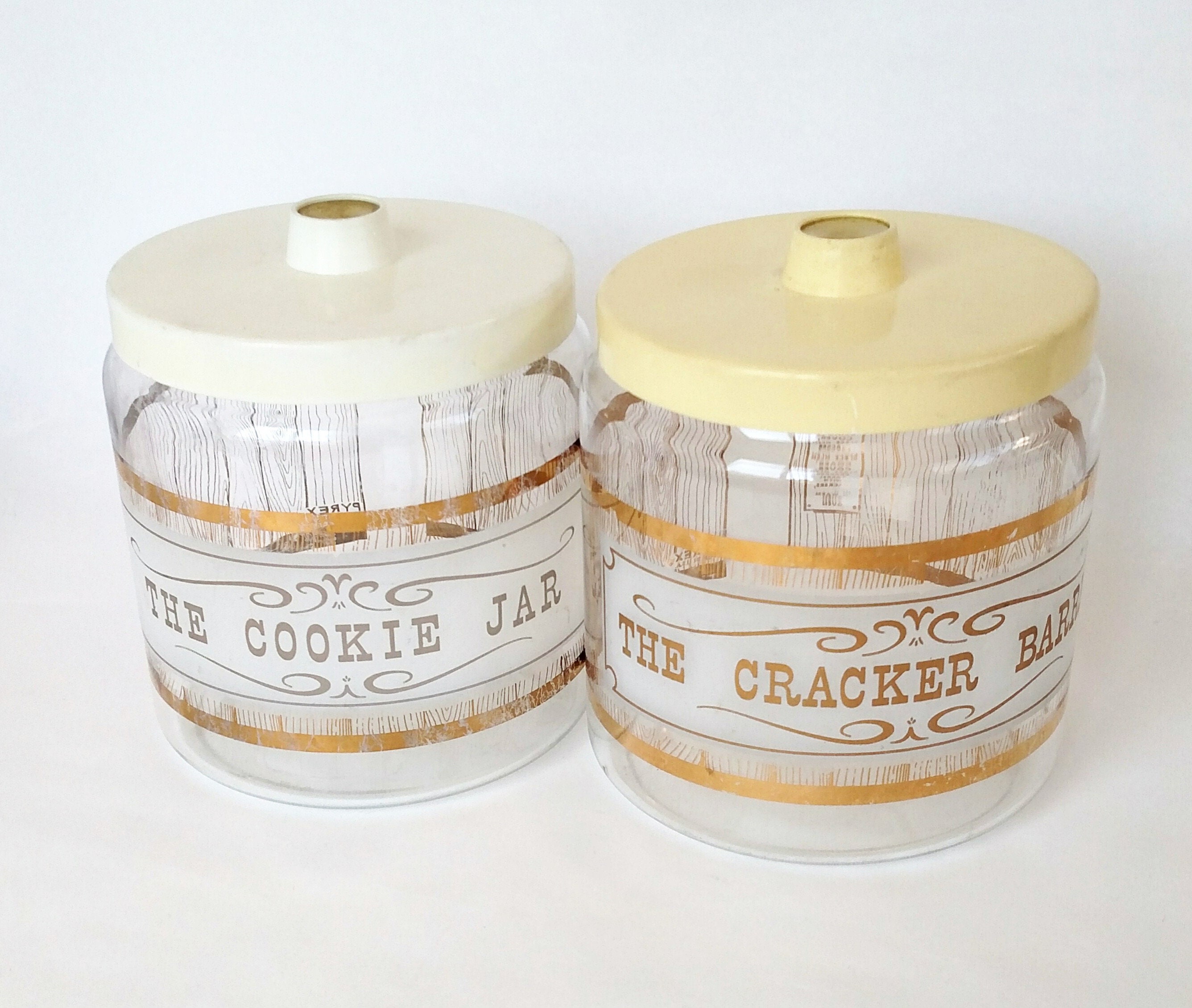 Vintage Pyrex Cookie Jar and Cracker Barrel