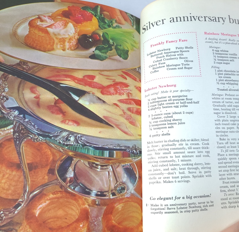 Vintage 1963 betere huizen en tuinen verjaardagen en familiefeesten kookboek eerste editie vintage kookboek / kookboek uit de jaren zestig afbeelding 10
