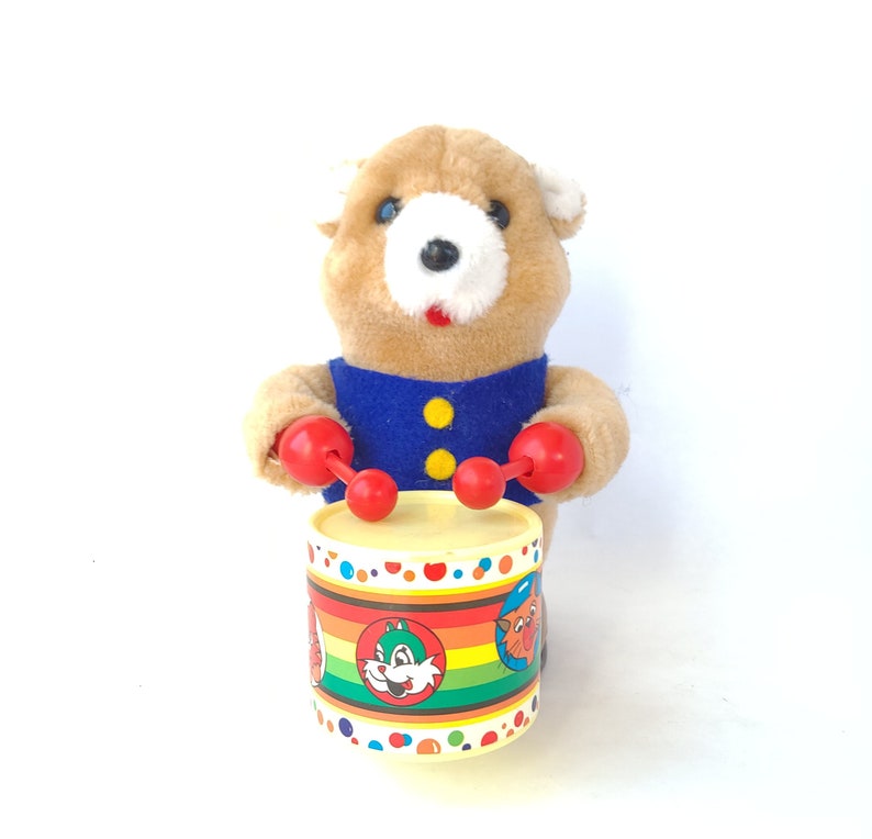 Vintage 1986 Drumming Bear Toy by HanStar Vintage Toy / Eighties Toy / Eighties Baby image 1