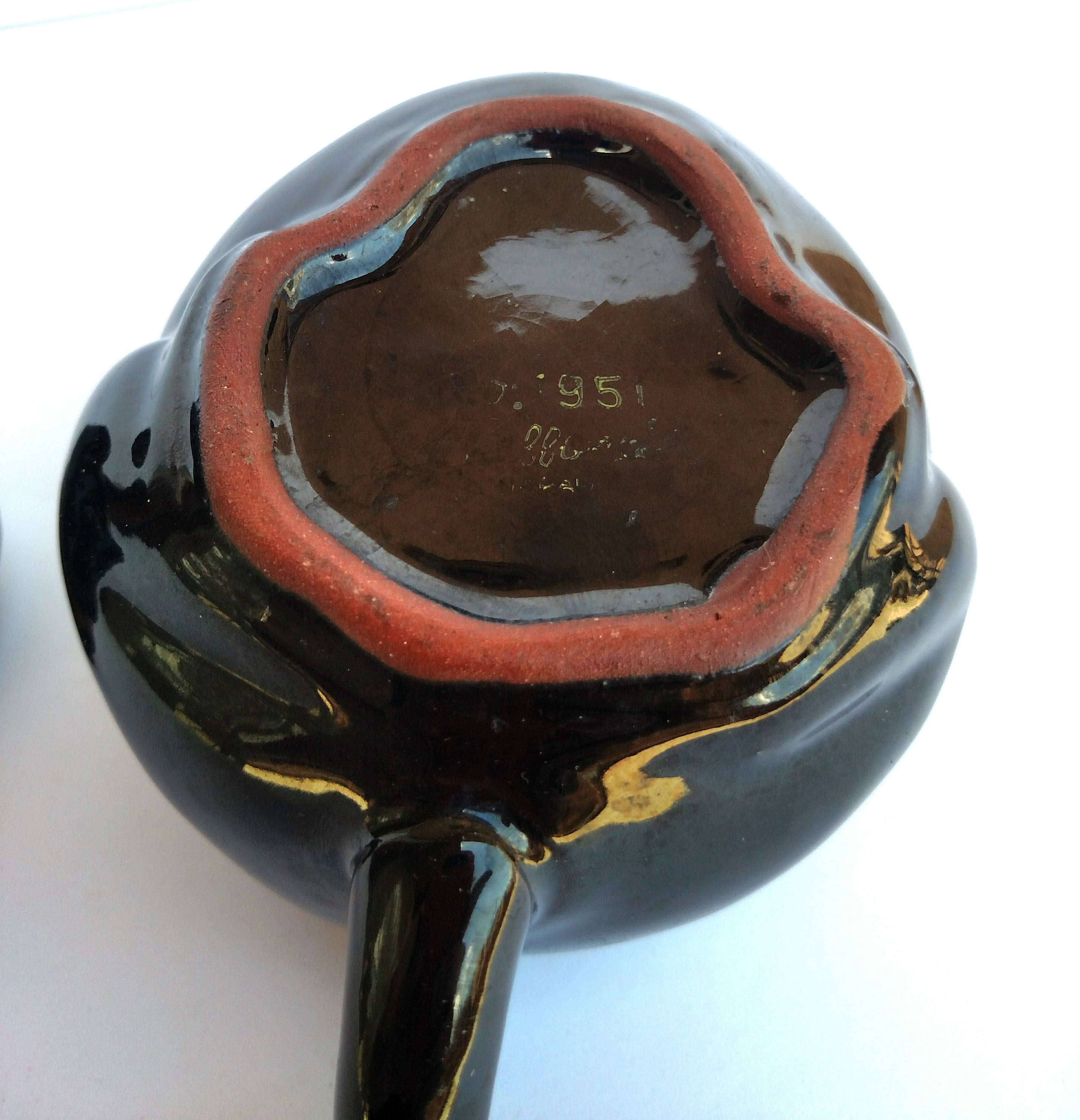 Vintage 1951 Black Cat Teapot by Shafford Pottery Japan