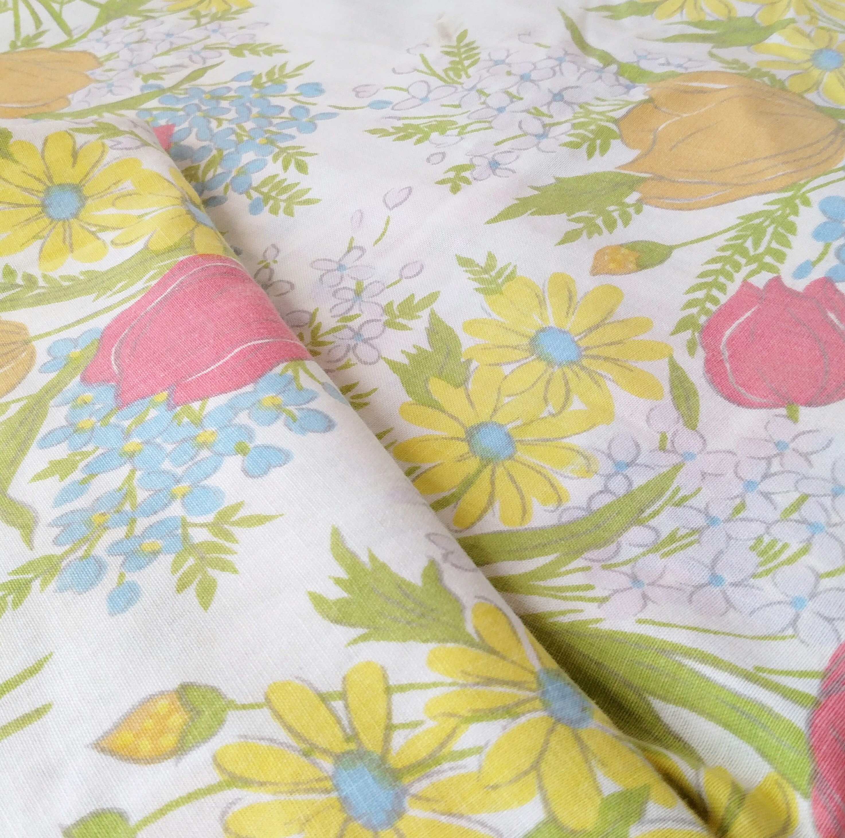 Vintage Floral Full Size Flat Sheet by Dantrel