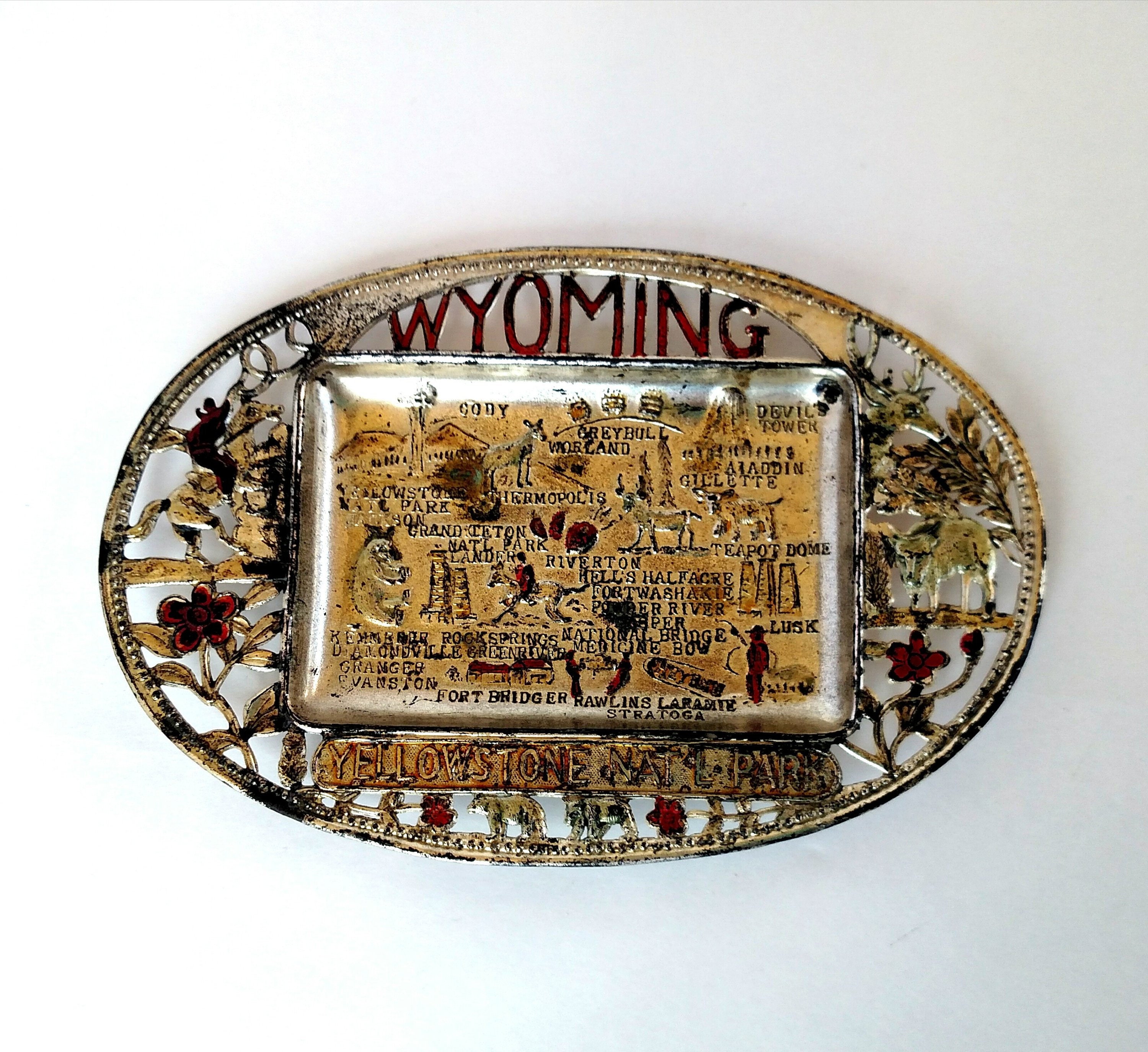 Vintage Souvenir Yellowstone National Park Wyoming Miniature Pressed