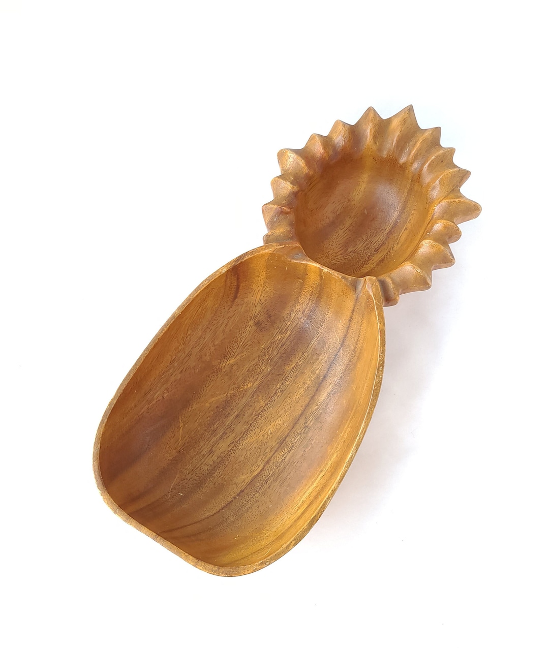 Vintage Monkey Pod Wood Pineapple Chip and Dip Bowl Pineapple Bowl / Tiki Bowl / Pineapple Decor