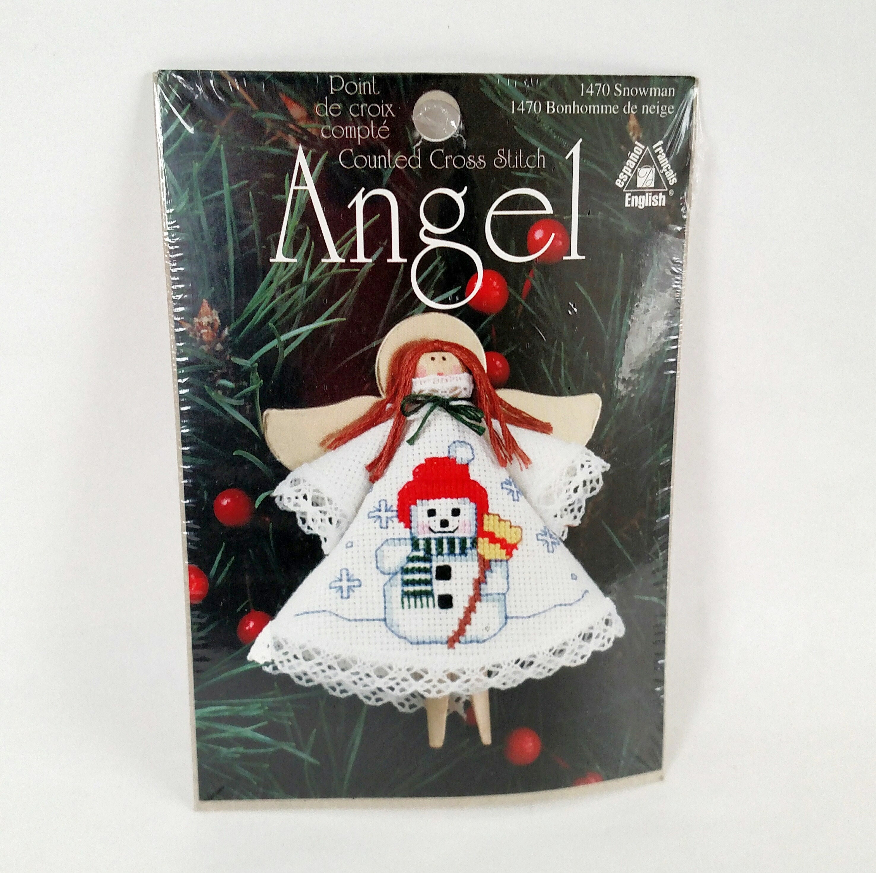 Clothespin Angel Counted Cross Stitch Kit with Cardinal Design 1471