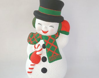 Vintage Kitschy Cute Frosty The Snowman Figurine - 12 Inches - Kitschmas / Vintage Christmas / Kitschy Christmas / Vintage Frosty