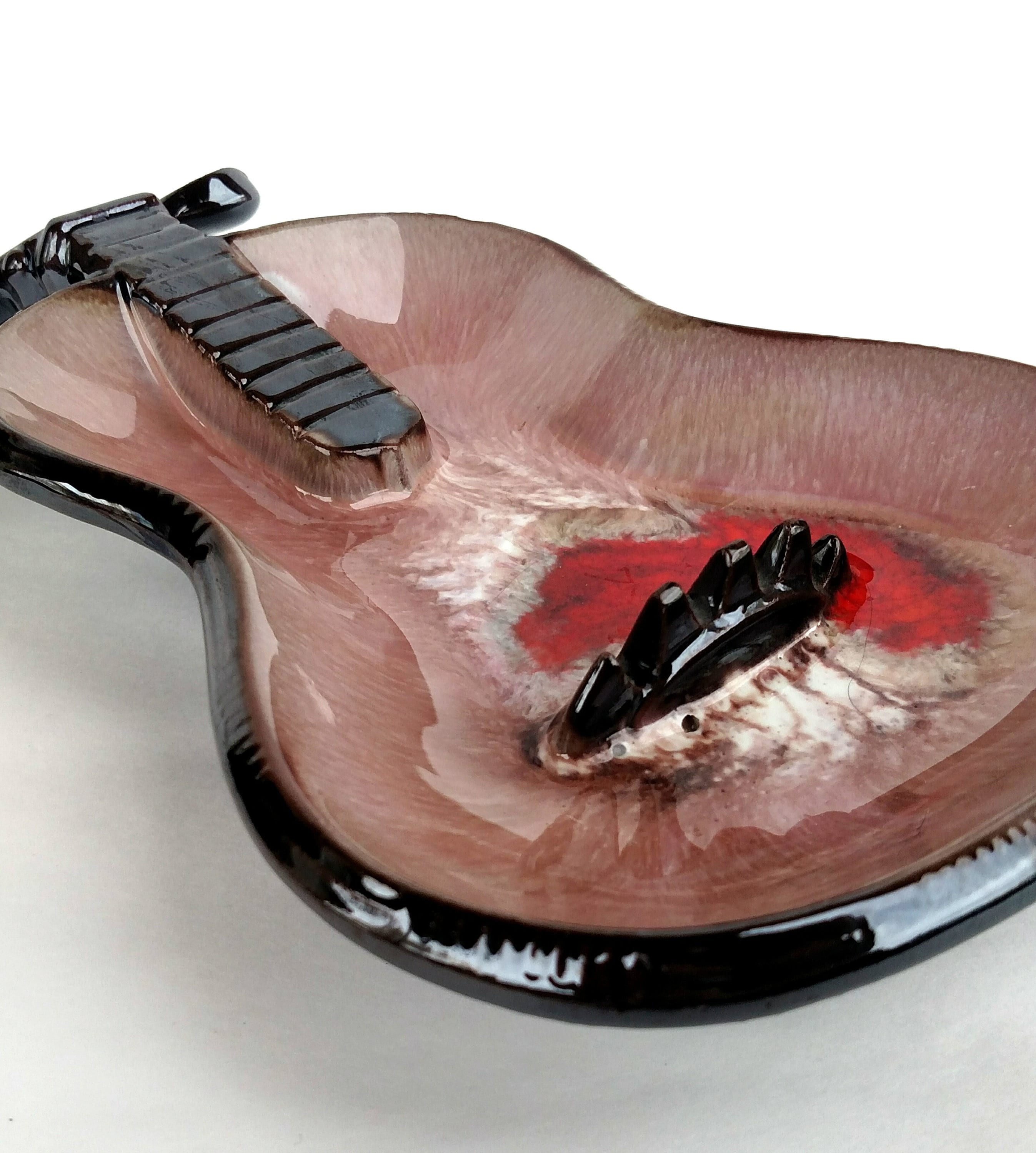 Vintage Ceramic Guitar Ashtray