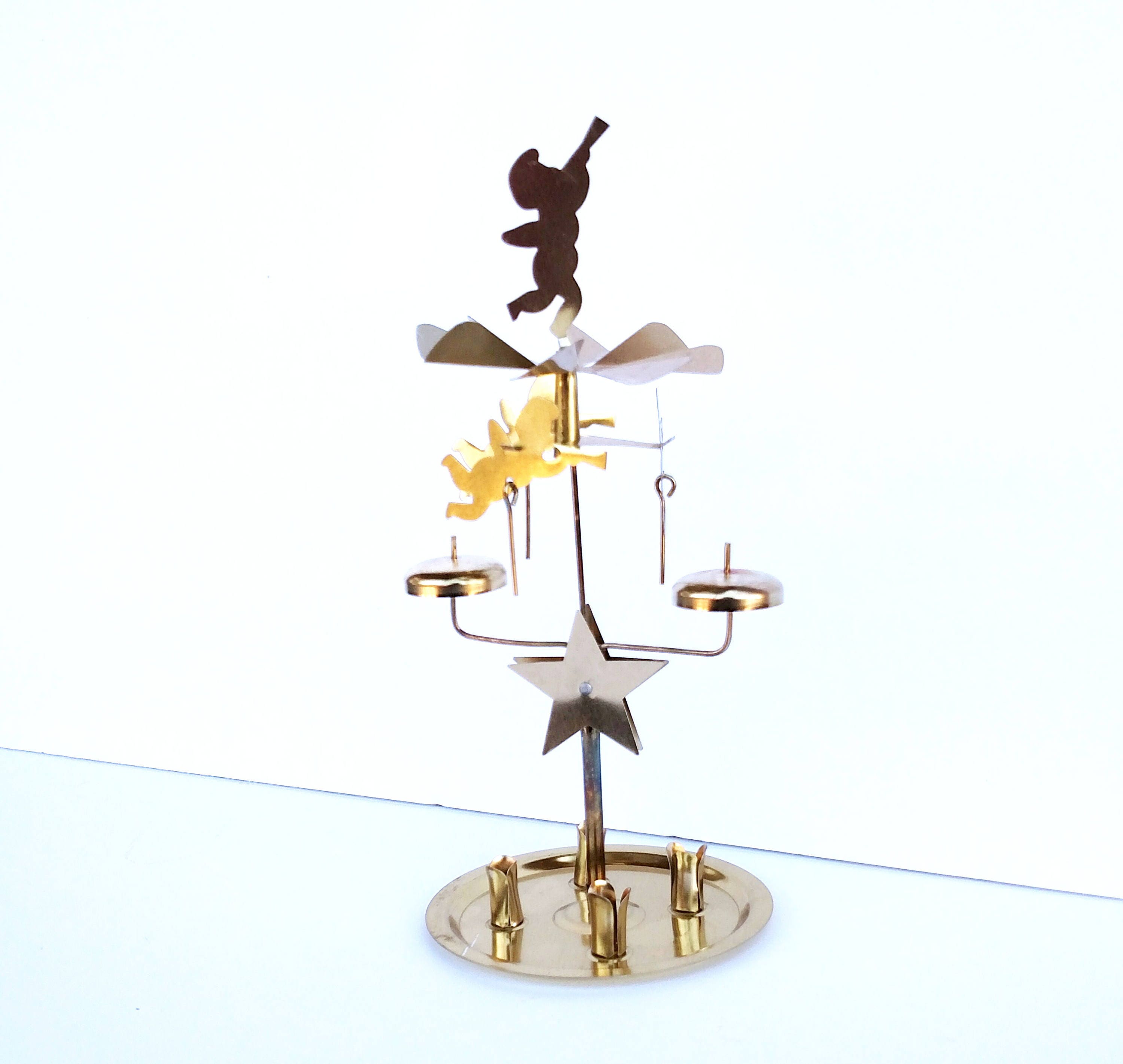 Vintage 1960's Angel Candle Chime Set Swedish Tradition