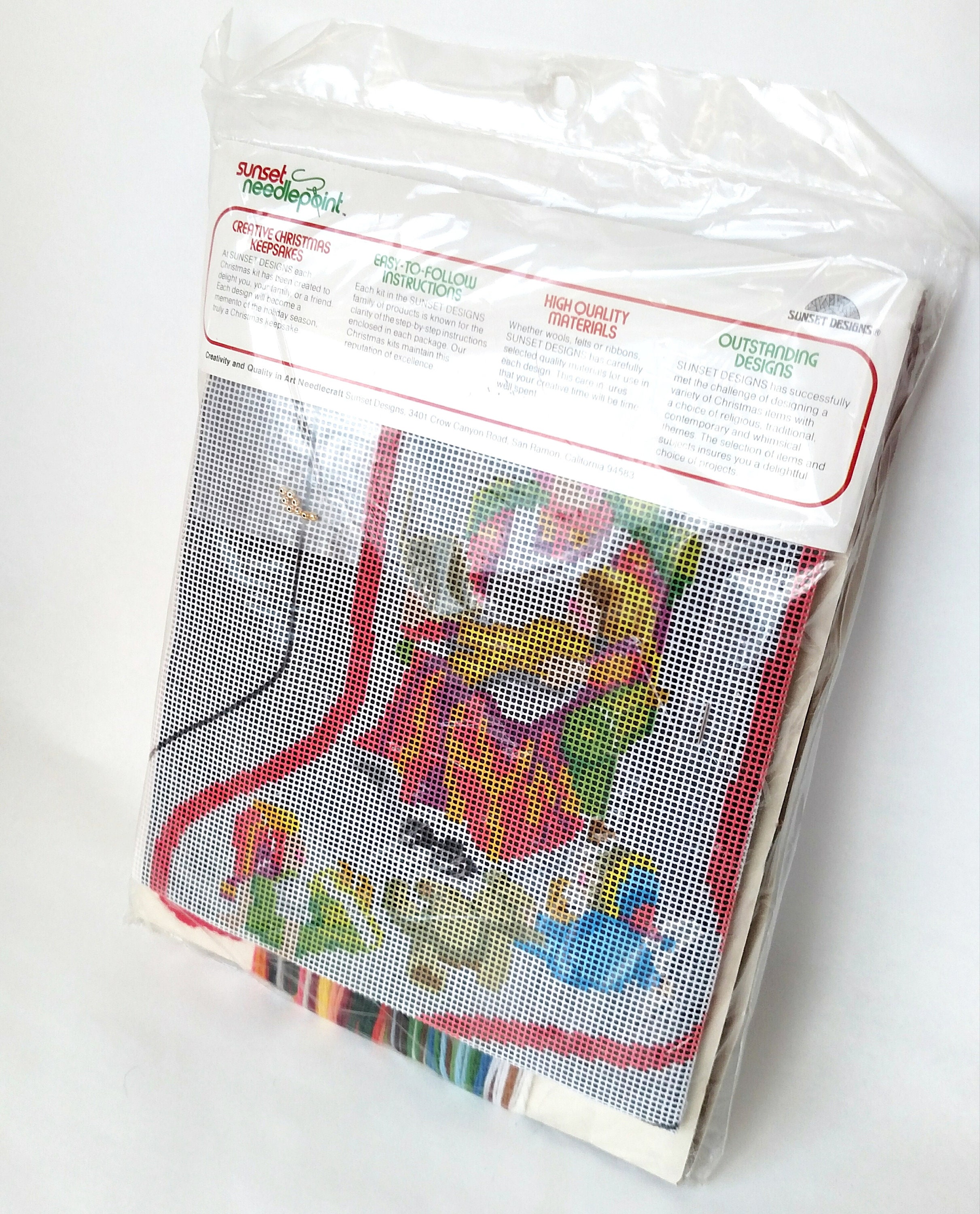 Vintage Sunset Needlepoint Mrs. Claus Christmas Stocking Kit