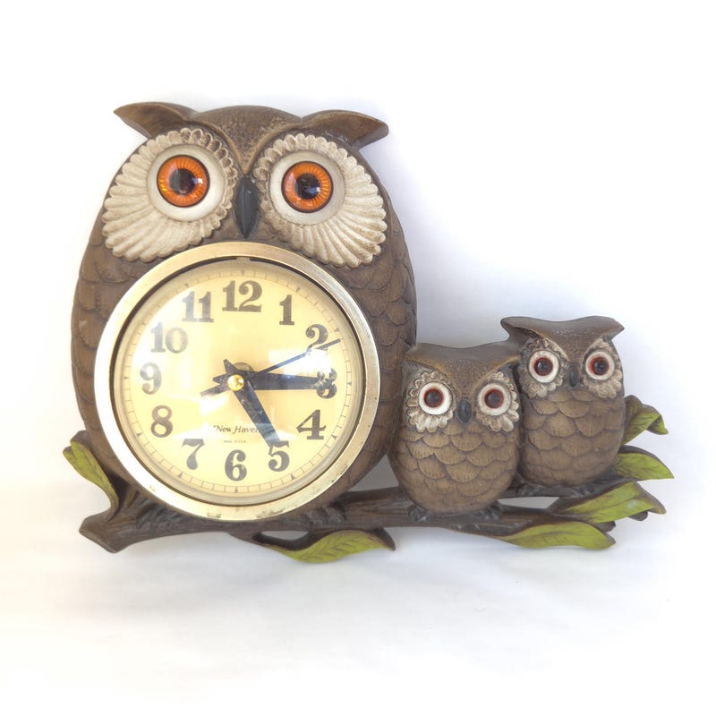 Vintage Retro Owl Clock - Etsy