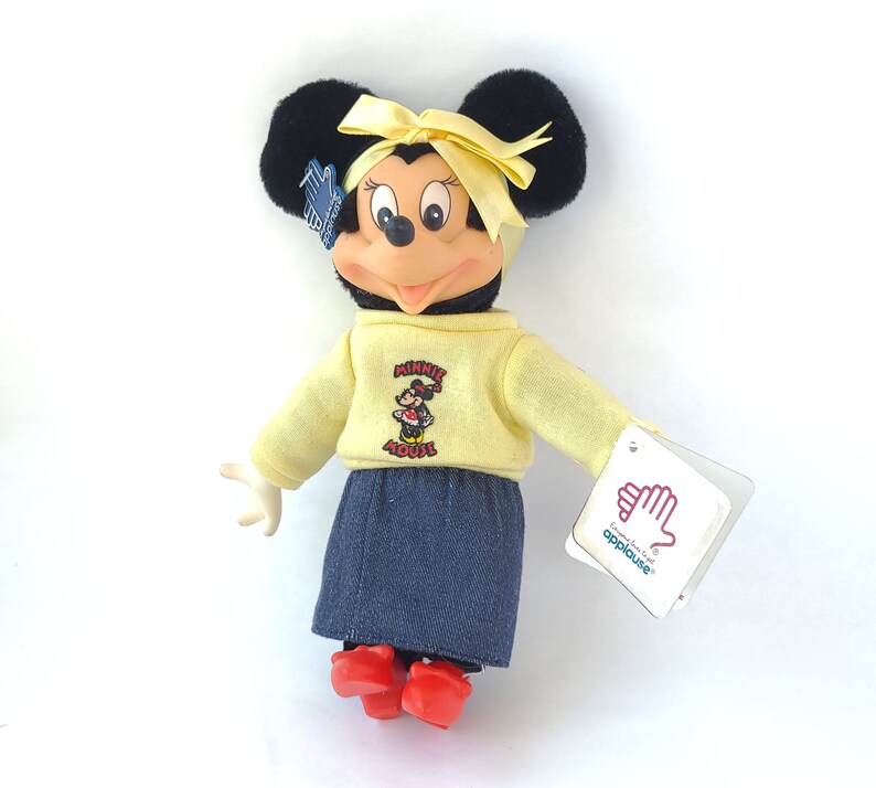 Peluche Minnie Mouse alla moda vintage degli anni '80 8413 di Applause Peluche anni Ottanta / Disney vintage / Giocattolo anni Ottanta immagine 3