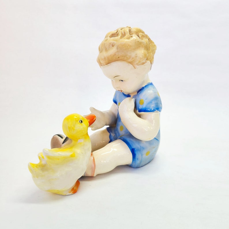 Vintage Lego Japan Figurine of Little Boy with Duck