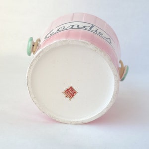 Set of 2 Vintage Ceramic Candies and Peanuts Buckets by Lipper Mann Vintage Kitsch / Kitschy Kitchen / Pink Kitchen image 7