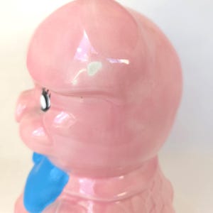 Vintage Large Ceramic Piggy Bank with Bowtie: Kitschy Decor image 8