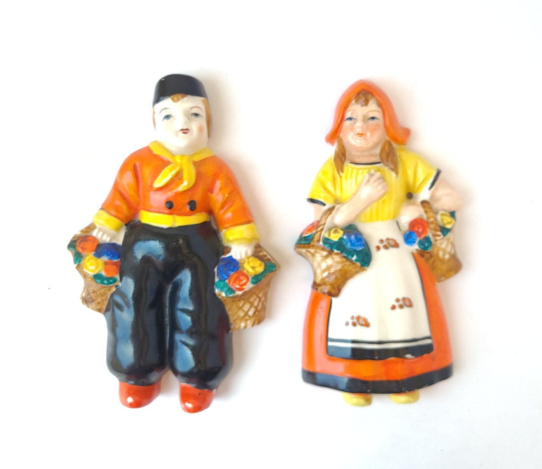 Vintage Dutch Boy and Girl Wall Hangings: Yamaka Occupied Japan - Etsy