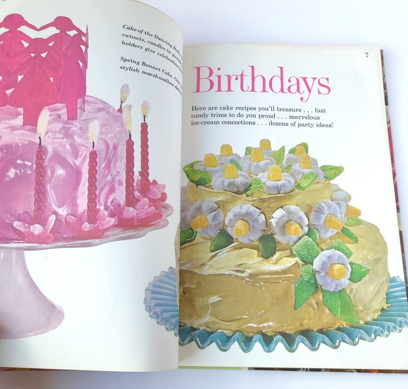 Vintage 1963 betere huizen en tuinen verjaardagen en familiefeesten kookboek eerste editie vintage kookboek / kookboek uit de jaren zestig afbeelding 4