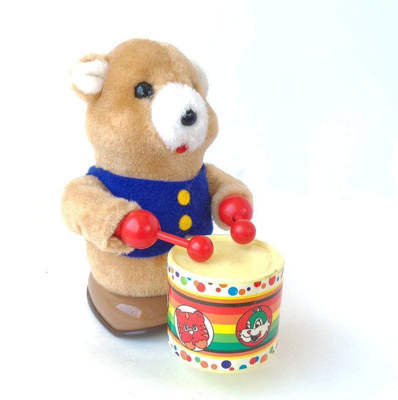 Vintage 1986 Drumming Bear Toy by HanStar Vintage Toy / Eighties Toy / Eighties Baby image 3