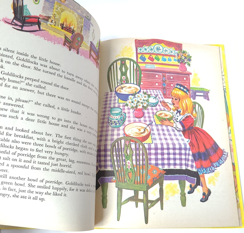 1973 Goldilocks and the Three Bears Book - Vintage Emerald Series - Etsy