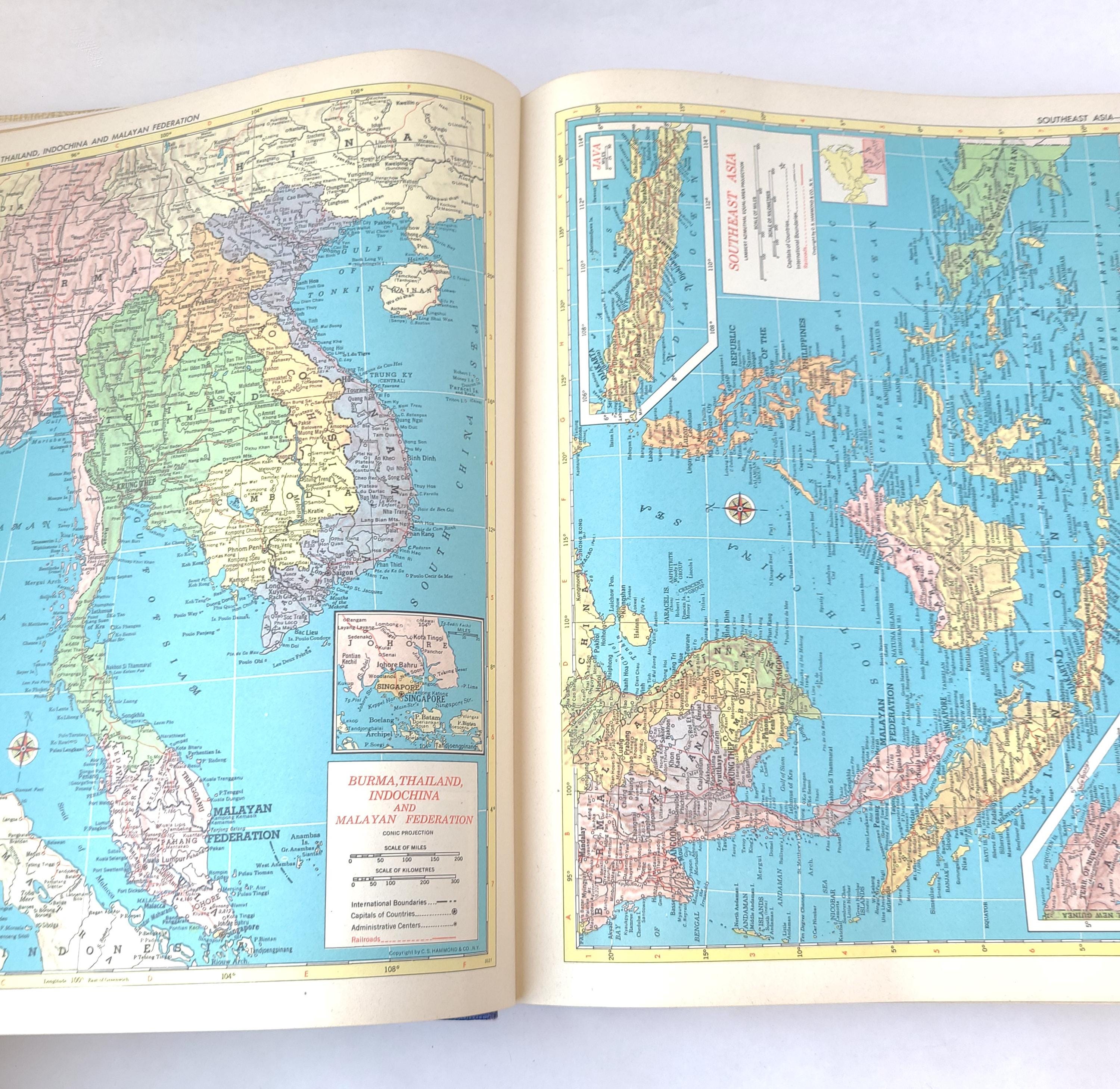 1950s World Atlas - Etsy